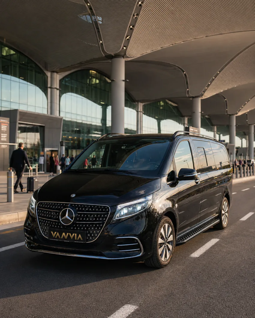 Mercedes-Benz Vito VIP am Flughafen Istanbul für einen Transfer nach Beşiktaş